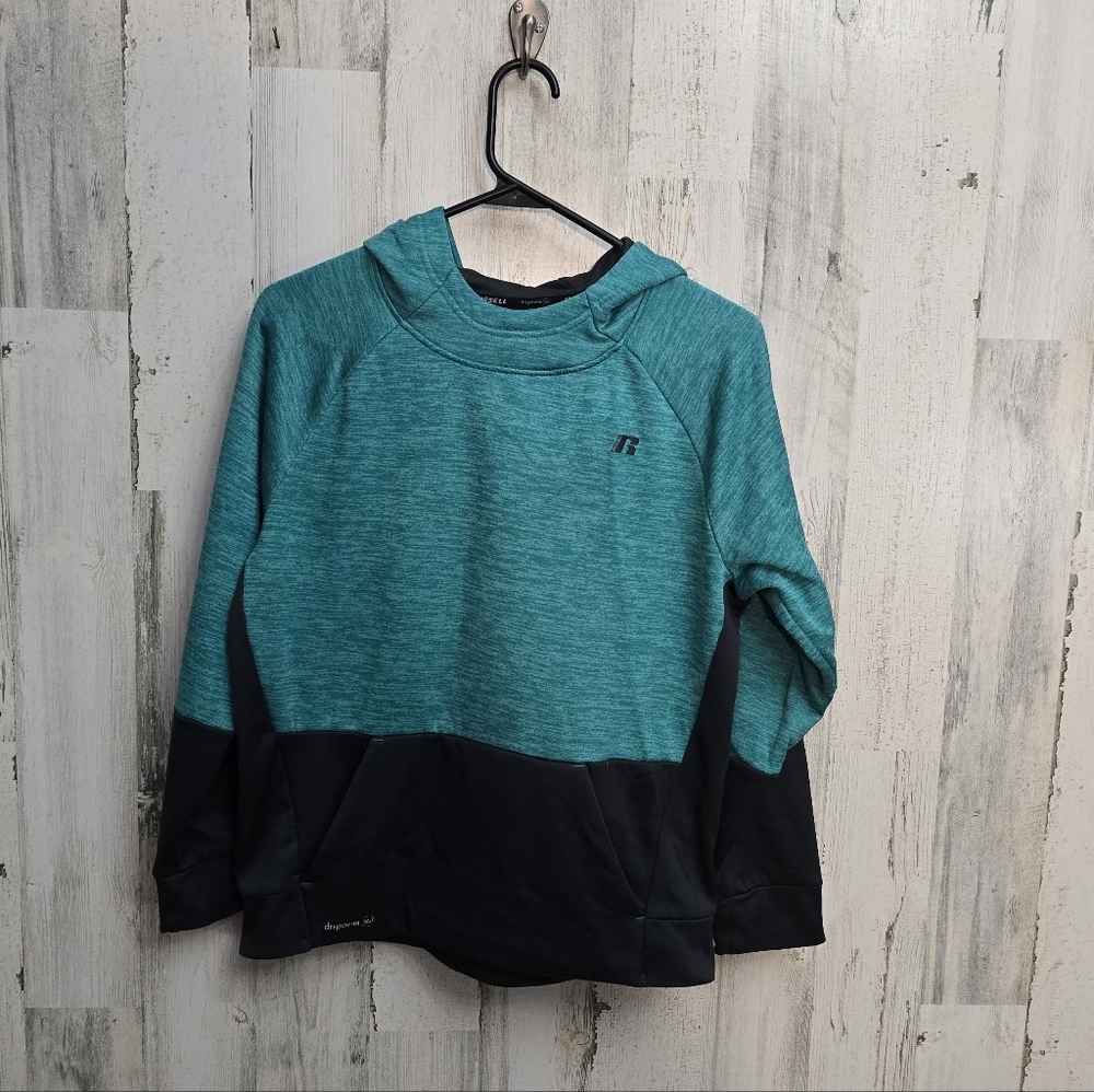 Russell Teal and Black Hoodie Kids Size XL 14-16